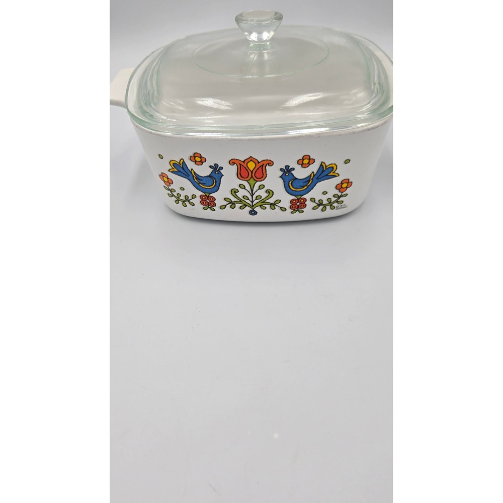 Vintage Corning Ware Friendship Blue Bird 1.5 Quart Casserole Dish A-1 1/2-B Lid